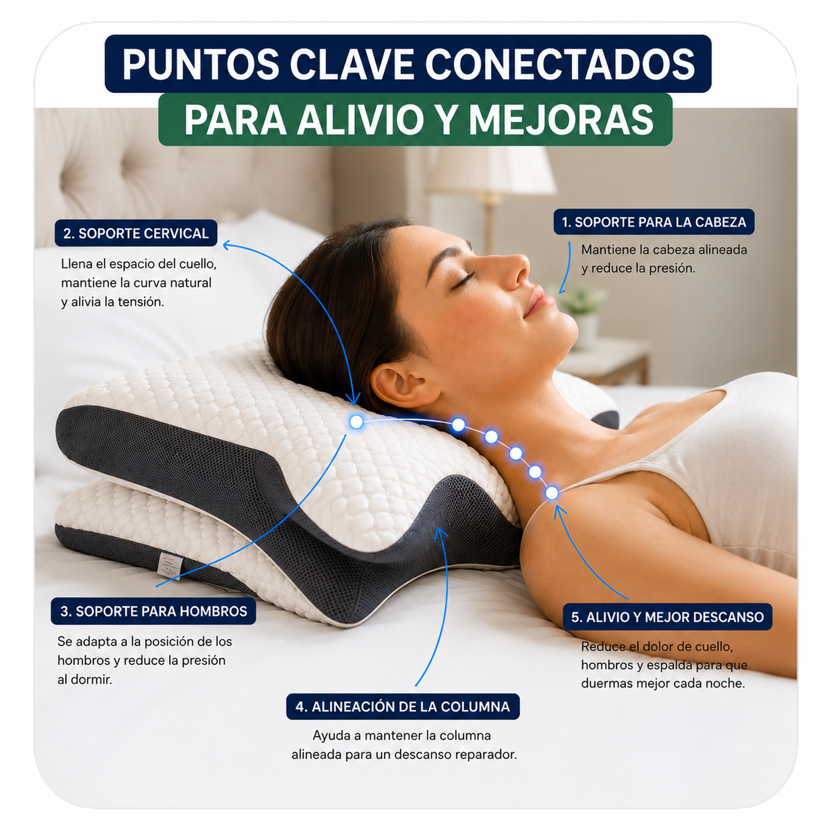 Combo x2 Almohadas ortopédicas Cervicales para Cuello